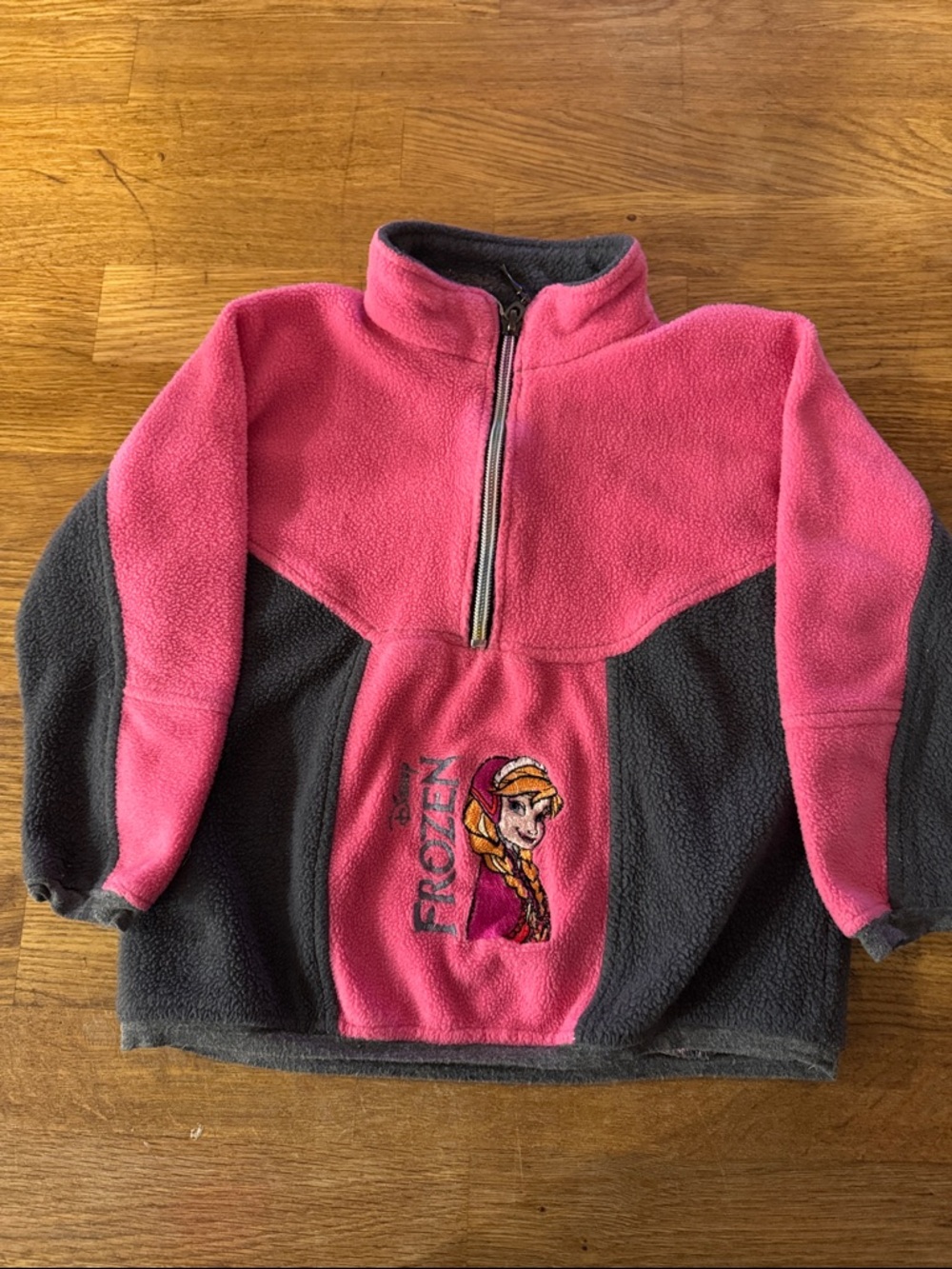 Disney Pink Fleece Pullover with Anna Embroidery
